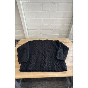 Mens Lands End Gray Wool Blend Pullover Sweater Size Large - Size L 42-44